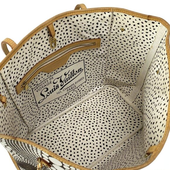 Auth LOUIS VUITTON Neverfull MM M40684 Blanc Louis Vuitton x Yayoi Kusama GI4122 - Picture 11 of 16